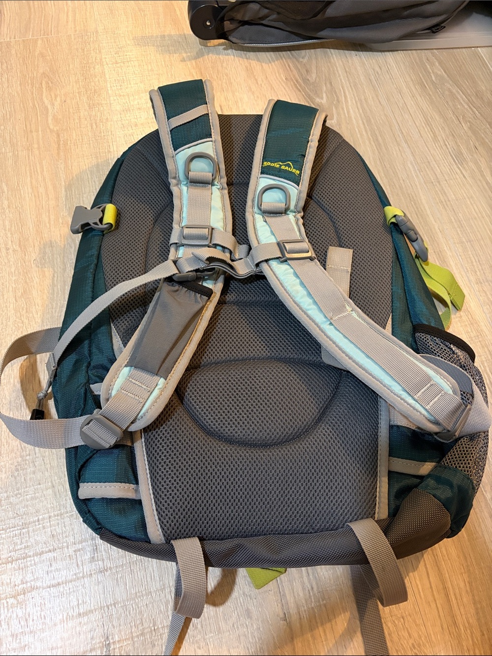 Eddie Bauer Teal and Light Blue Backpack with Yellow Accents - Picture 3 of 7